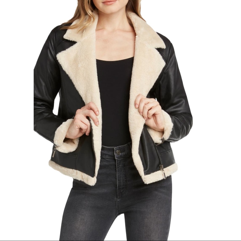 Willow&Clay Faux Fur Moto Jacket